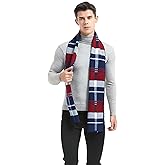 Glen Mila Mens Classic Winter Scarf Cashmere Winter Scarves Long Plain Fashion Formal Soft Scarf for Men