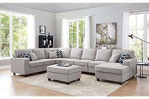 Devion Furniture Maison Sectional Modular Sofa with Ottoman for Living Room, Apartment, Bedroom, Office, Dorm