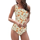 American Trends Modest One Piece Swimsuit Women Bathing Suit Teen Girls Swim Suit Full Coverage Swimsuit Criss Cross Back