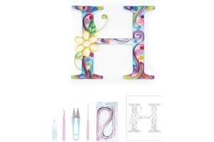 Uniquilling Quilling Paper Quilling Kit for Adults Beginner, 8 * 10-inch Letters, Exquisite DIY Paper Filigree Painting Kits Quilling Tools, Home Room Wall Art Decor Best Gifts(Basic)