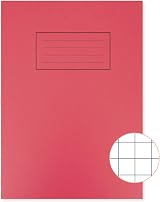 Silvine A4 Exercise Book Red Pack of 10 80 Pages 10mm Squares EX118 view 2