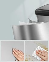 SONGMICS 68L Kitchen Bin Pedal Trash Can with Lid Metal Silver Black LTB520E68 view 7