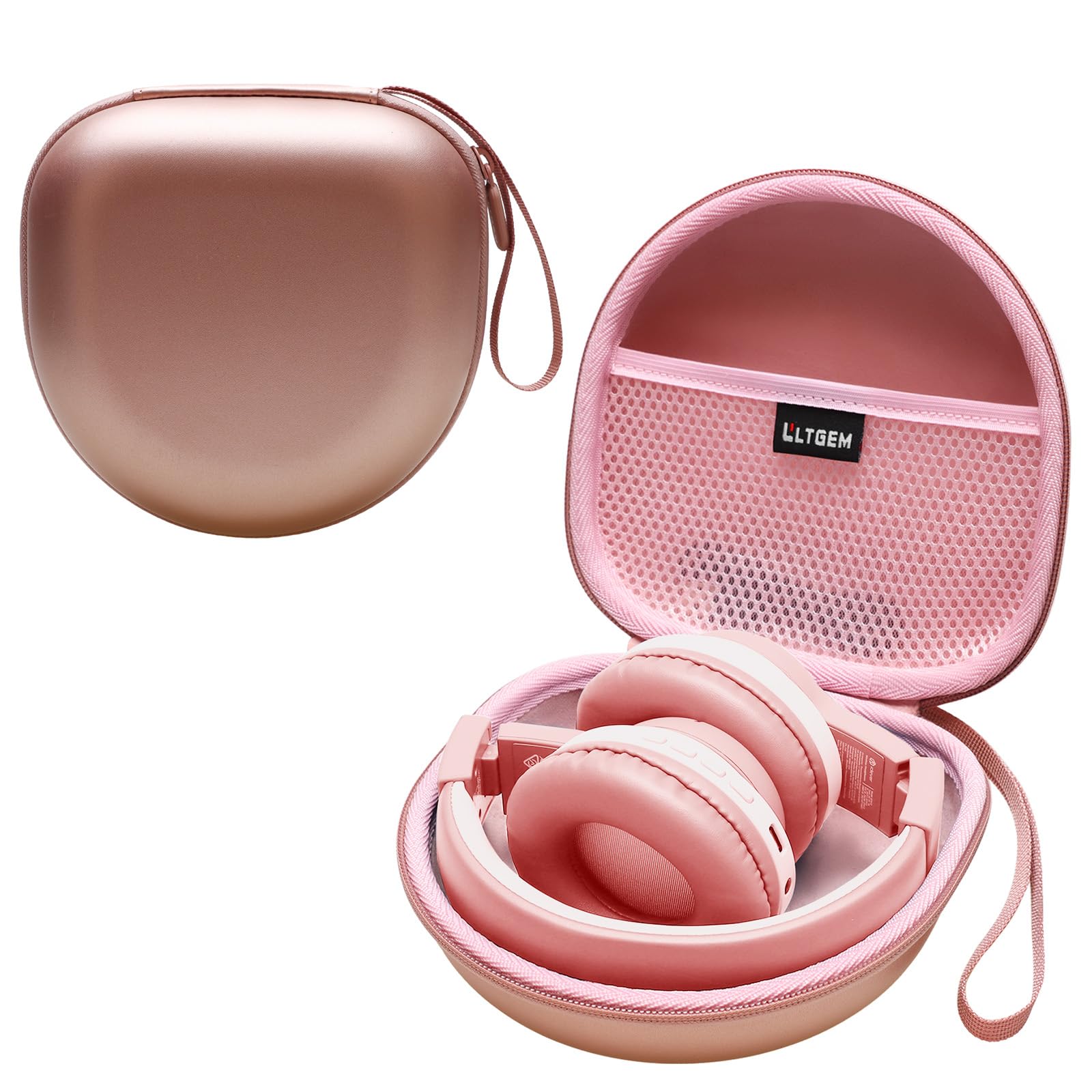 Photo 1 of Kids Headphones Case Compatible with iClever BTH12 / HS19 / BTH26 / JoySpark-T5 / Candy Bila BH03 / EarFun/IMYB/MIDOLA MD-B01 / noot Products Foldable Kids Headphones, Rose Gold (Case Only)