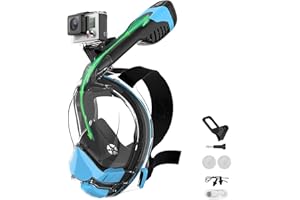 TIZIKCON Electric Full Face Snorkel Mask Adult, Snorkeling Gear for Adults with 180 Panoramic View and Latest Dry Top System, Patented Airflow System with Fan Assistance
