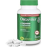 Organika Canadian-Made L-Theanine Bonus Size 225mg-Relaxation Promotion Without Drowsiness, Stress Support, Pure Natural Sour