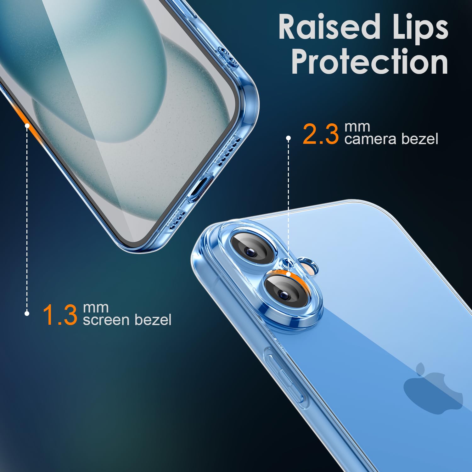 Shamo's Clear TPU Case for iPhone 16 – with Camera Protection, Ultra Slim, Shockproof, Anti-Yellowing, Scratch-Resistant, Wireless Charging Compatible, Enhanced Grip (for iPhone 16)