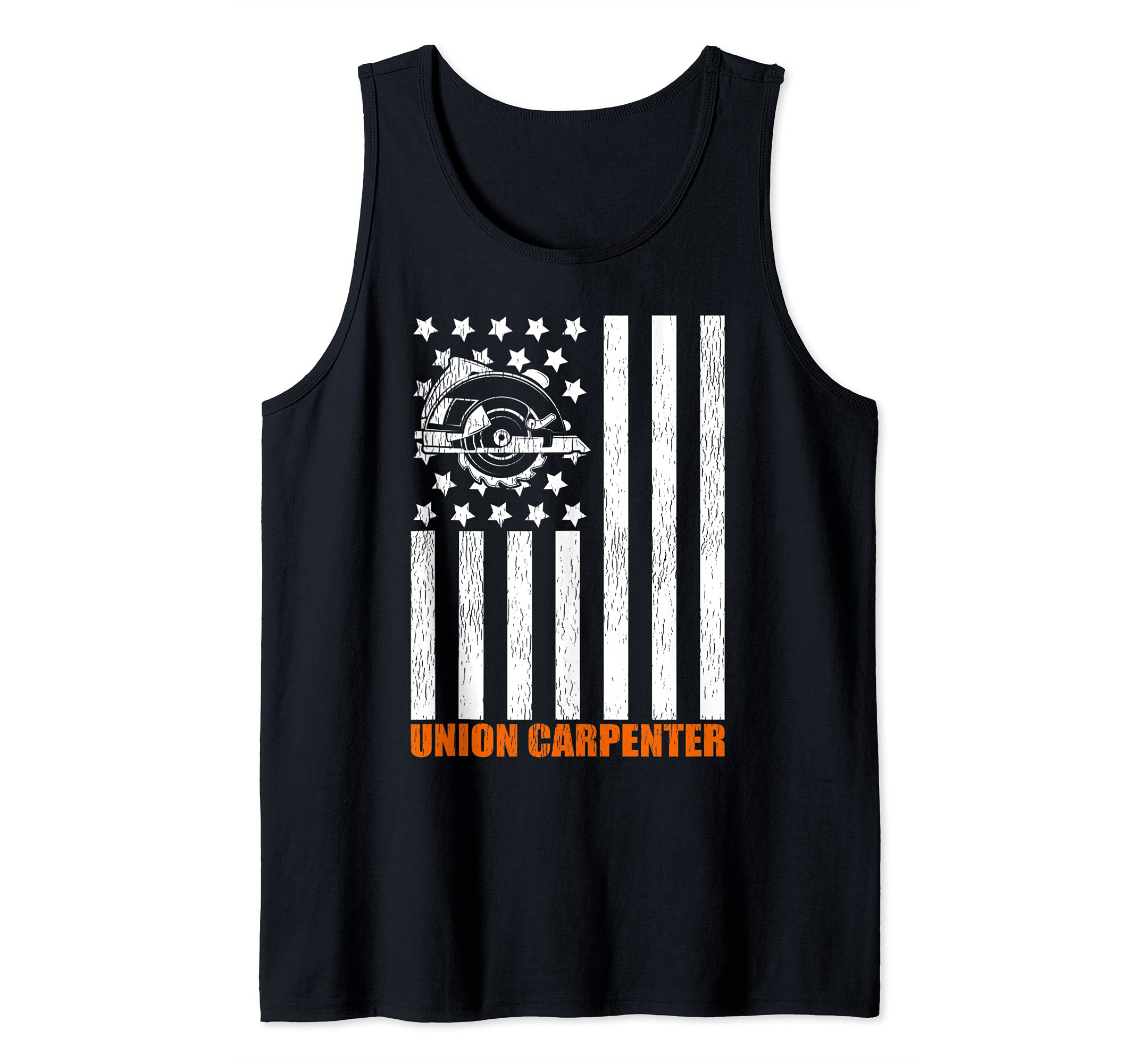 Union Carpenter Patriotic American Flag Tank Top