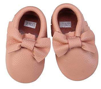 peach baby shoes