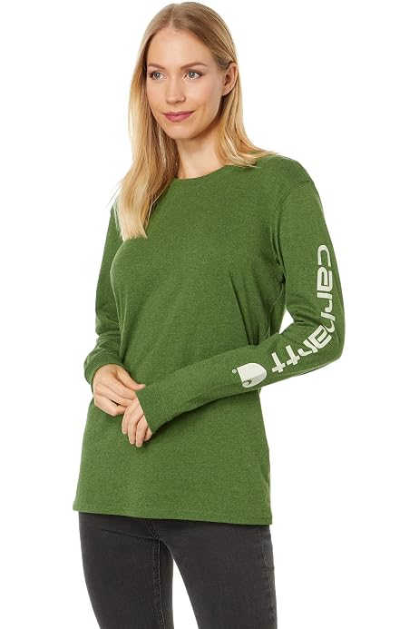 carhartt womens relaxed fit heavyweight crewneck pocket thermal shirt