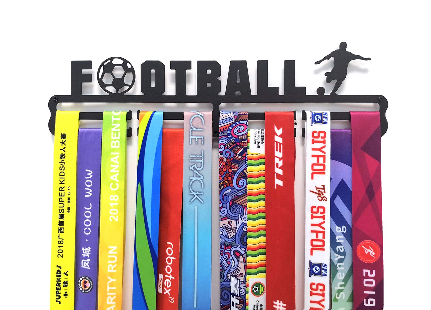 Medal Hangers Awards Holder Medal Rack Medal Display Stand Steel Best Gifts for Sporting Honors Black Football