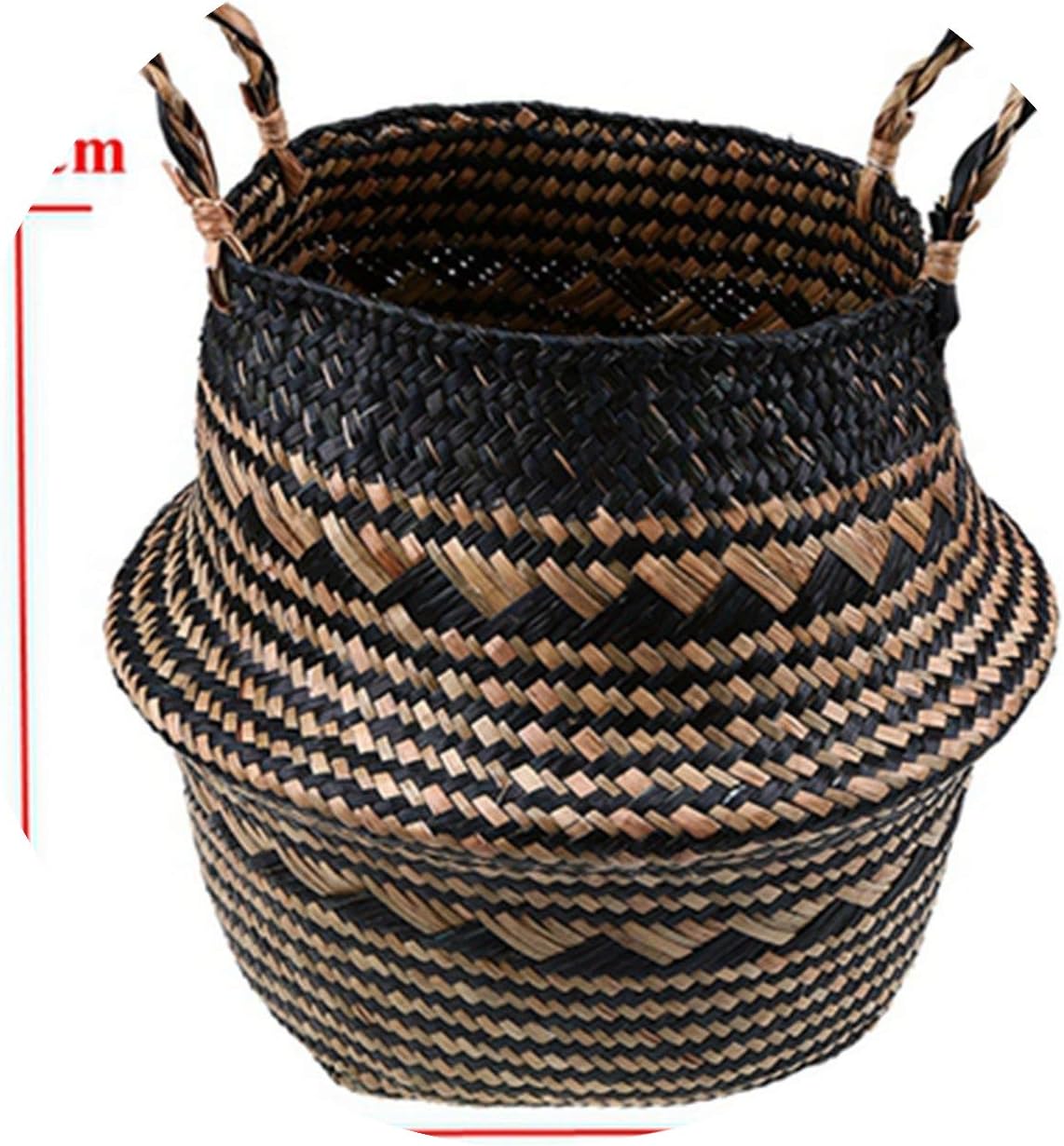 White Elegant Seagrass Storage Basket Flower Pot Stylish Wicker Basket Plant Pot Toys Laundry Basket Container Home Decoration,Style 2-M