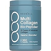 NeoCell Multi Collagen Peptides Capsules | 360 Pills | 10 Types of Advanced Bio-Peptides | Superior Absorption | Grass Fed Complex Supplement | for Women and Men