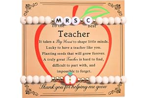 Mamagiftree Personalized Initial Teacher Bracelets - Perfect & Unique Gifts for Women Teachers