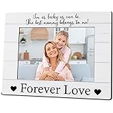 Mother Wooden Frame Suitable For 5x7 Inch Photo - The Best Mommy Belongs To Me - Modern Farmhouse Home Tabletop Shelf Display Picture Frame - Housewarming Birthday Keepsake Gift For Family - A08