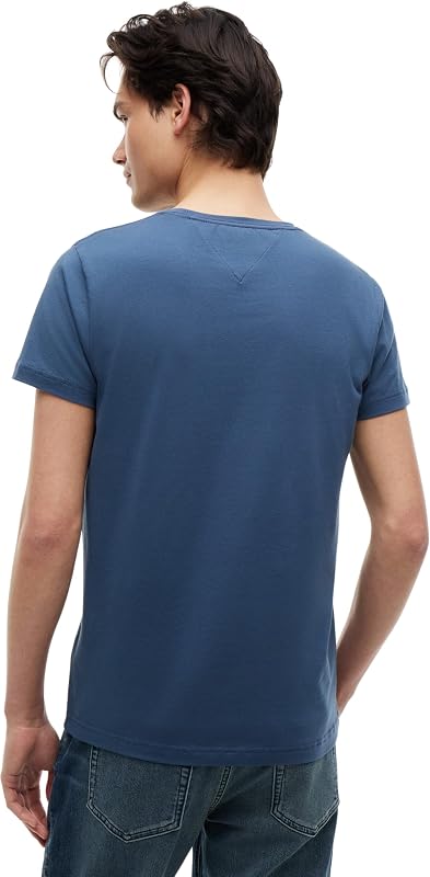 T-Shirt Manches Courtes Homme Stretch Slim Fit Tee Col Ras-du-Cou, Bleu (Aegean Sea), S — photo 2 sur 5