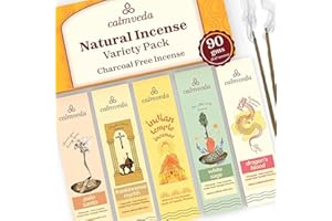 Natural Incense Stick Variety Pack - (5 Variants) Charcoal Free Scent Sticks, Made from Upcycled Flowers | Sacred Insence Sti