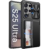 Vihibii for Samsung Galaxy S25 Ultra Case with Card Holder (4 Cards), [RFID Blocking] & Slide Camera Cover & Military Grade Drop Protection, Heavy Duty Wallet Cover for Samsung Galaxy S25 Ultra, Black | with Card Holder, 4 Cards, RFID Blocking, Slide Camera Cover