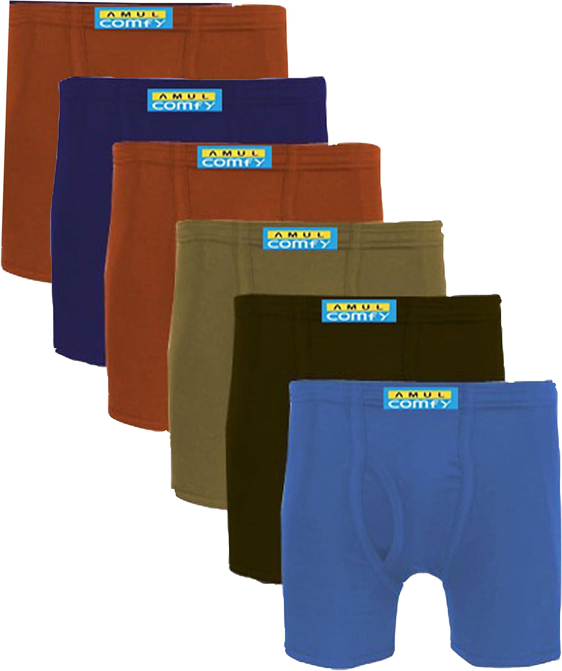 Amul Comfy Men's Cotton Trunk/Underwear Assorted Colour Combo of 6 Piece