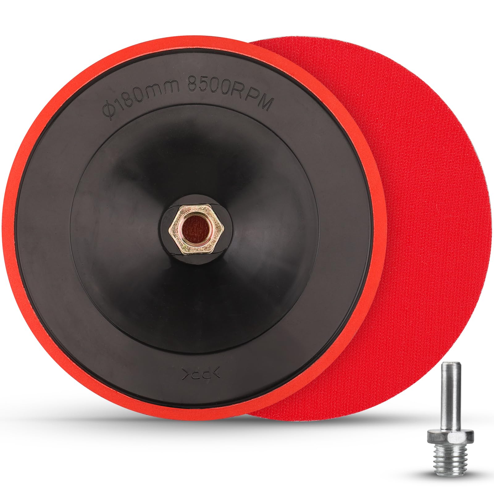 MOGRQAP Sanding Disc Polishing Pad 178mm Sanding Disc Kit with M14 Drill Adapter, Hook and Loop Sanding Backing Pad for Drill/Angle Grinder