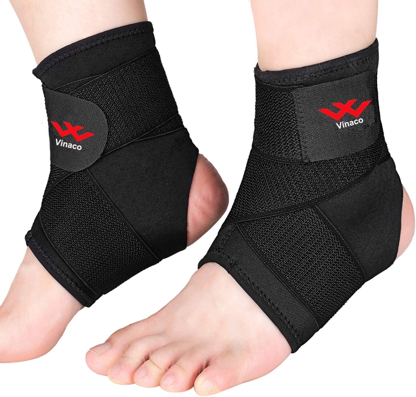 Photo 1 of XXL Vinaco Ankle Brace, 2 Pack Breathable & Strong Ankle Brace for Sprained Ankle, Stabilize Ligaments, Prevent Re-Injury, Ankle Braces for men & women with Adjustable Wrap, ankle support for men