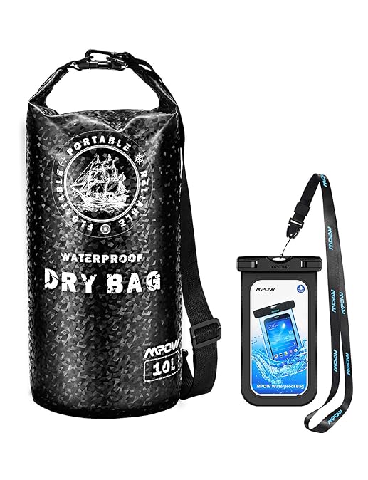 Mpow Waterproof Bag, Dry Bag Sack with Waterproof Phone Pouch Case for