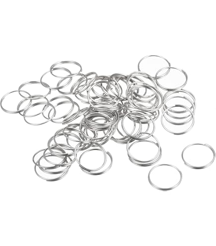 Uxcell Lot De 100 Anneaux Fendus à Double Boucle De 14 Mm, Connecteur Rond Plaqué Nickel, Petit Anneau Porte-clés Pour La Fabrication Artisanale Argenté