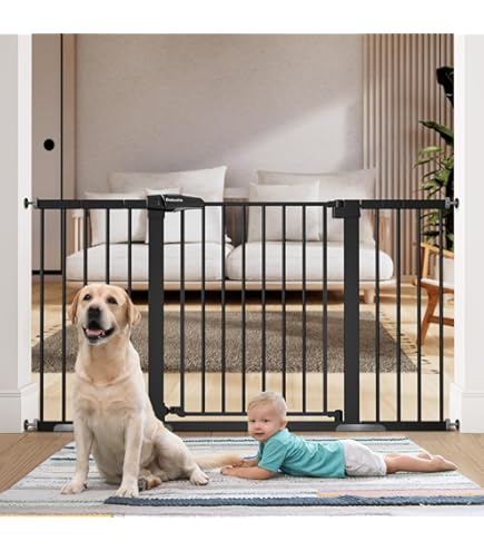 Pressure Mounted Baby Gate 53 Inches Wide Baby Gate With Cat Door