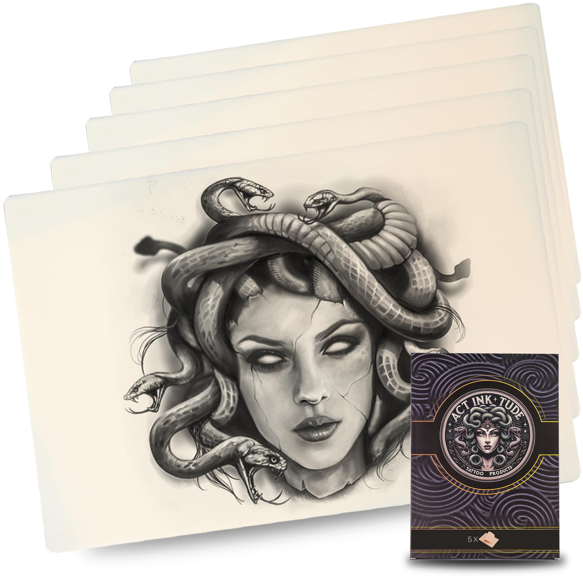 ACTINKTUDE 5pcs Yellow 3mm Synthetic Skin Tattoo Practice 20x30cm, Double-Sided, Water Resistant, All Ages