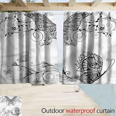 Amazon Com Marymunger Outdoor Waterproof Curtains Black And