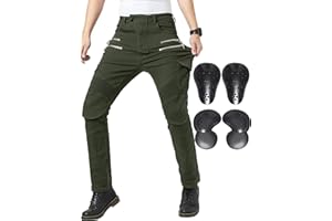 CTBQiTom Motorcycle Riding Pants Protective Motocross Pants Motorbike Jeans with Knee and Hip CE Armor Pads