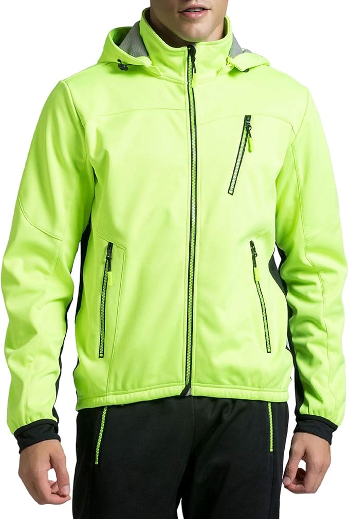 Men's Cycling Bike Jacket with Hood, Windbreaker Water Resistant
