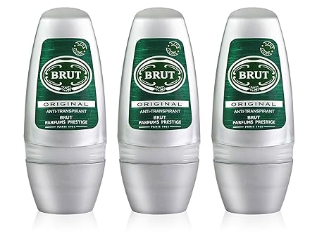 3x Brut ORIGINAL MENS Roll On DEODORANT Antiperspirant 50ml by Faberge by Brut