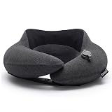 Keemall Inflatable Neck Pillow, Premium Travel Neck Pillow for Airplane Headrest Sleep - 3rd Generation, Double Comfort Plane Pillow for Long Flight