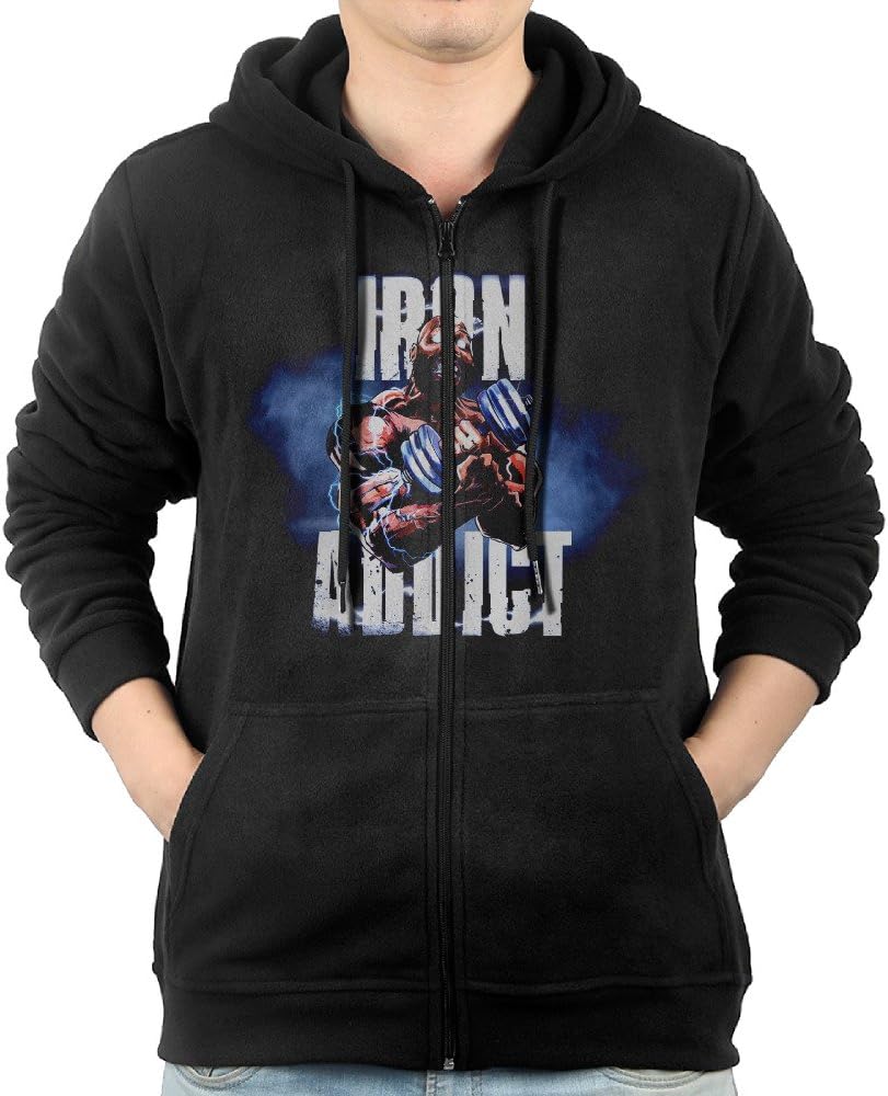 CT Fletcher/Iron Addict VOL II Men Zip-Up Hoodie Jackets Kangaroo Pocket