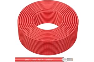 Shirbly Solar Panel Wire - 200FT Red Tinned Copper Wire, 10AWG (6mm²) PV Wire Solar Extension Cable for Outdoor Automotive RV Boat Marine Solar Panel - Red (10AWG 200FT)