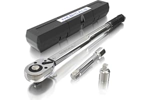 NEBICALS 1/2&3/8-Inch Drive Click 10-160FT-LB/13.6-217.1Nm Torque Wrench Set with Extension Bar and 1/2''-3/8'' Adapter For Garage Car & Motorcycle, Spark Plug, Wheel, Oil change.
