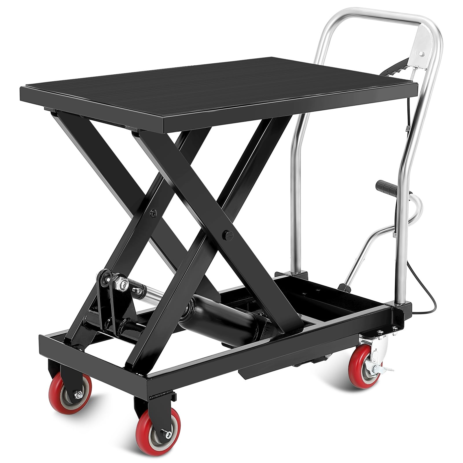 Photo 1 of **DAMAGED PARTS-PARTS ONLY**
Hydraulic Lift Table Cart, 330lbs Capacity 28.5" Lifting Height Hydraulic Table Cart, Single Scissor Lift with Non-Slip Pad for Material Handling and Transportation, Black