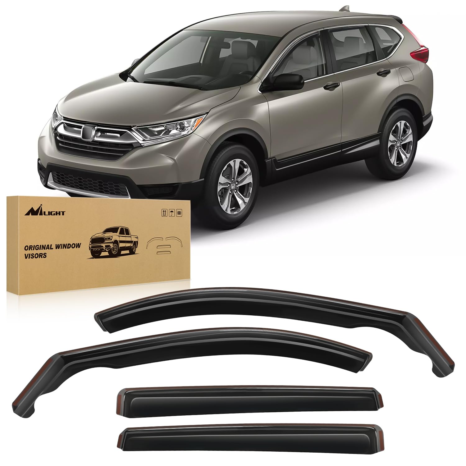 Photo 1 of Nilight Durable in Channel Rain Guards for Honda CRV 2017 2018 2019 2020 2021 2022 Window Deflectors, Vent Window Visors-4pcs