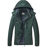 ELLSWOS Womens Winter Coats Waterproof Ski Jacket Warm Snow Jackets Windproof Windbreaker Hooded Raincoat