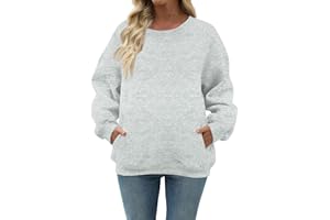 tobchonp Oversized Crewneck Sweatshirts Women Soft Comfy Fleece Sweatshirts Trendy Fall Pullover Sweaters Preppy Cute Clothes