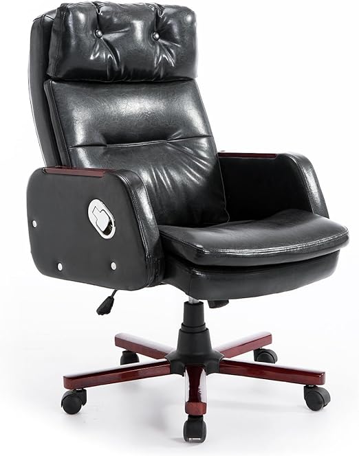 PU Leather Executive Swivel Office Chair Adjustable Armrest