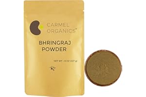 CARMEL ORGANICS Bhringraj Powder 8 Ounce| Natural Hair & Scalp Care | Promotes Hair Growth & Strength | Ayurvedic Herbal Powder | No Added Preservatives, Non-GMO