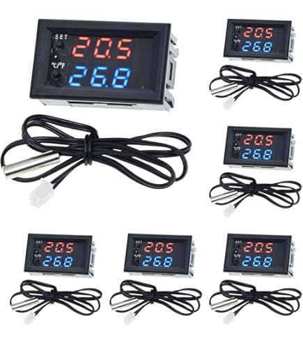 2X Dual Digital -3008 Temperature Controller Two Relay Output Thermostat Heater With Probe Temperature Controller B - View #2