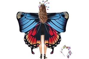 cosmisun Butterfly Wings Shawl Costume Fairy Butterfly Wings Cape for Women Party Dress up Cosplay Halloween 69x57inch