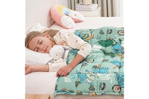 Mr. Sandman Weighted Blanket 5 lbs, Cooling Breathable Heavy Blanket for Sleep, Washable Glass Bead Weighted Throw, Soft Micr