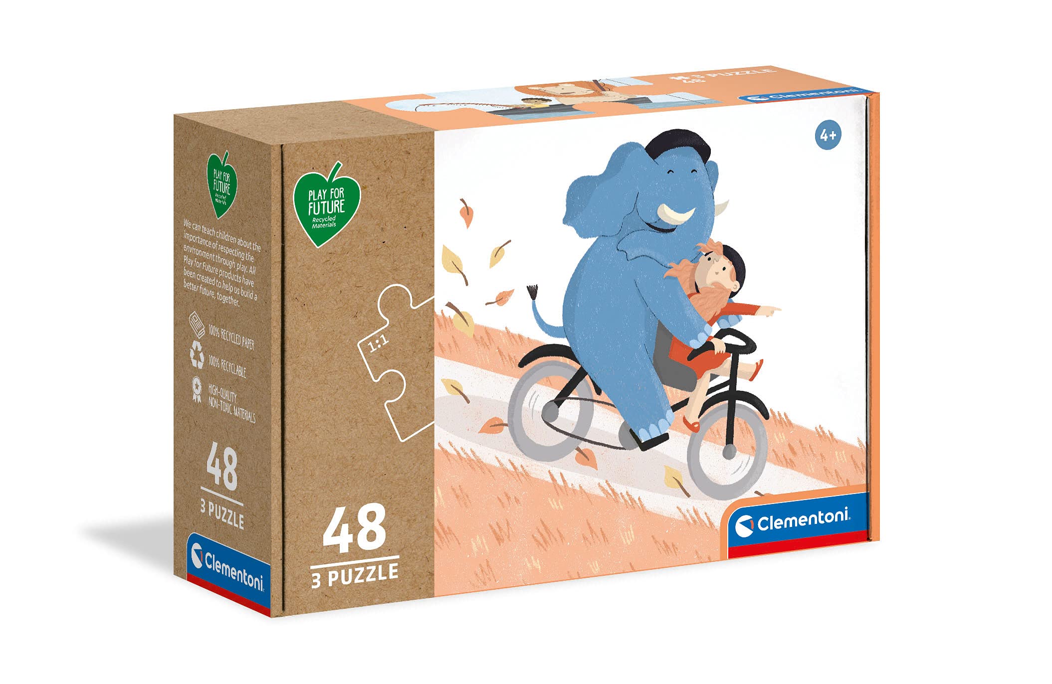 Clementoni - 25252 - Be My Pal - 3x48 pieces - Made in Italy - 100% recycled materials, jigsaw puzzle for kids