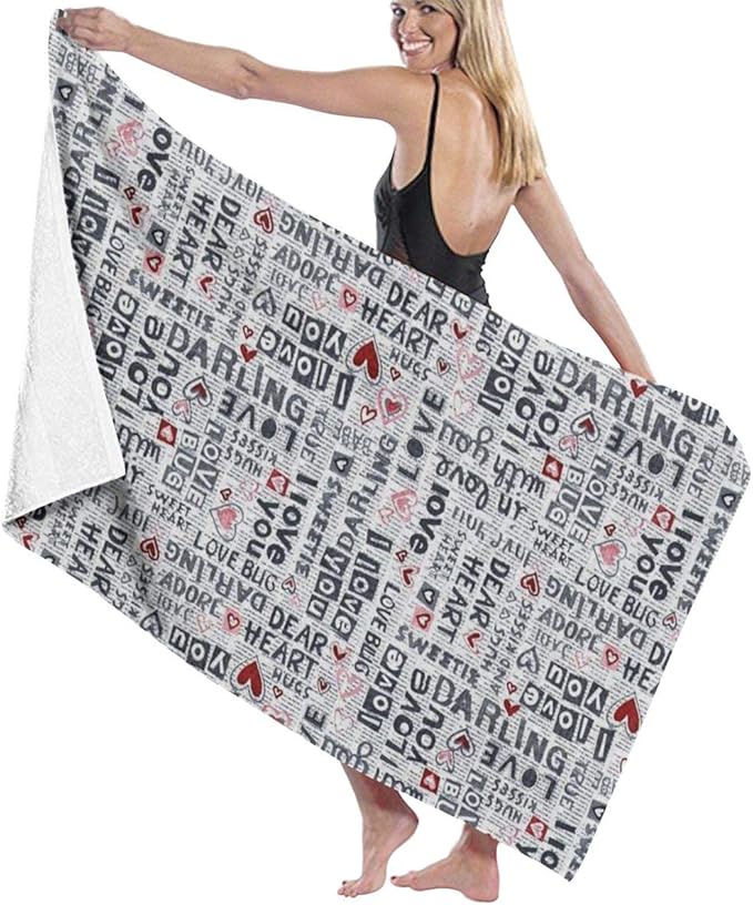 TMVFPYR Beach Towel Alphabet Large Beach Blanket Quick