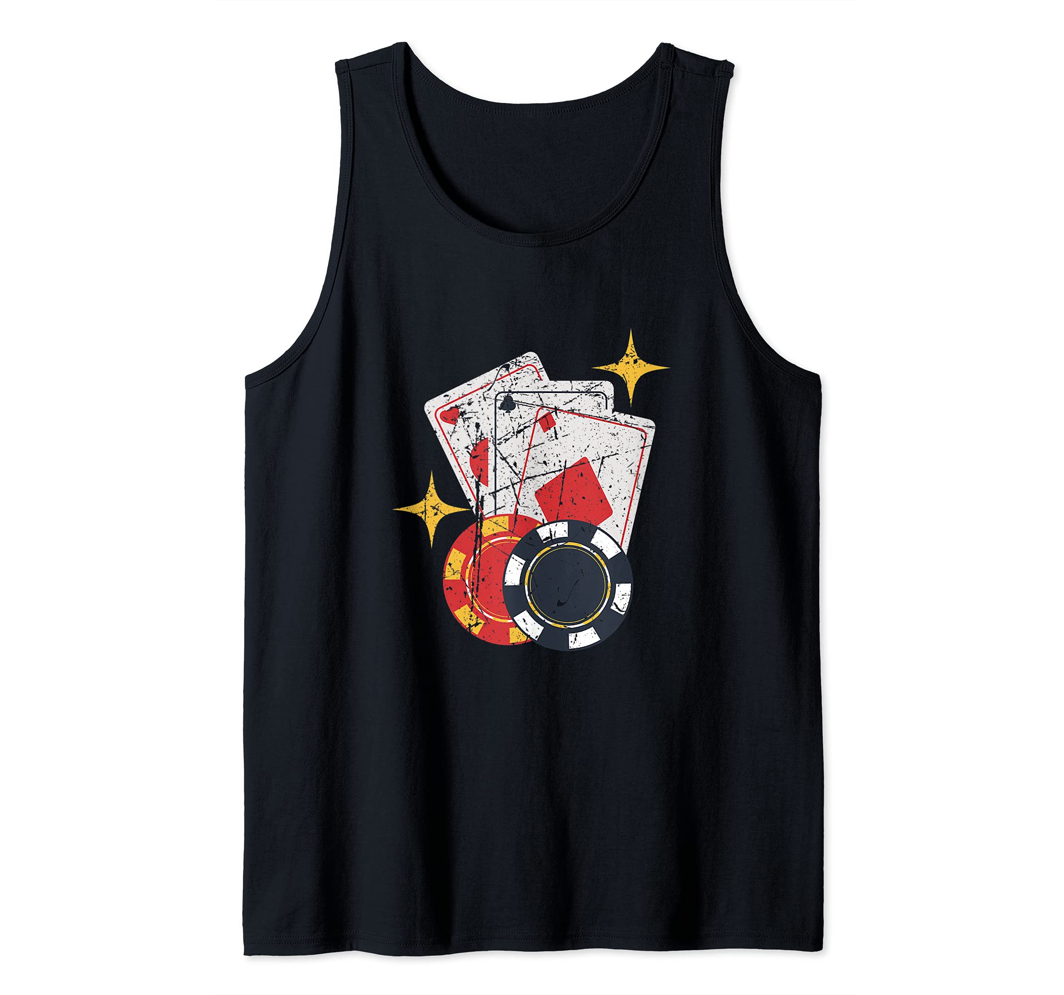 Mens Funny Poker Player Casino Donor Loves Gambling Tank Top