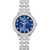 Bulova Ladies' Crystal Phantom 3-Hand Quartz Watch, Faceted Mineral Glass Dial