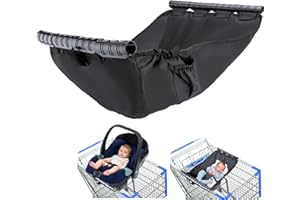 FEVBCNRJ Shopping Cart Hammock, Hammock for Wagon Stroller, Holds Car Seats Securely, for Sleeping in Car Seat While Parents Shop, Easy Attach and Take Off, with Adjustable Straps for Security, Black